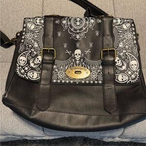 Loungefly Black and White Skull Crossbody Bag
